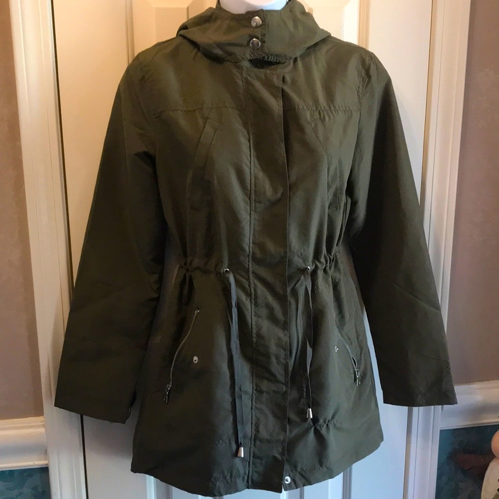 Miss London~Juniors Olive Trench Coat XL